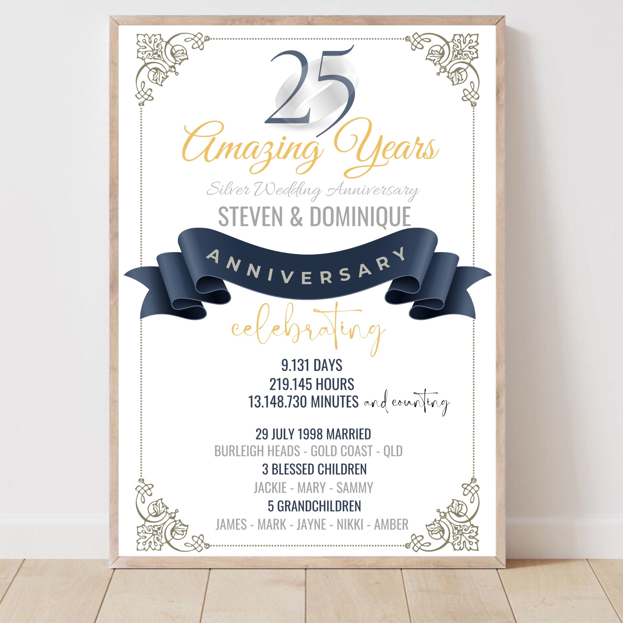 25 Year Wedding Anniversary