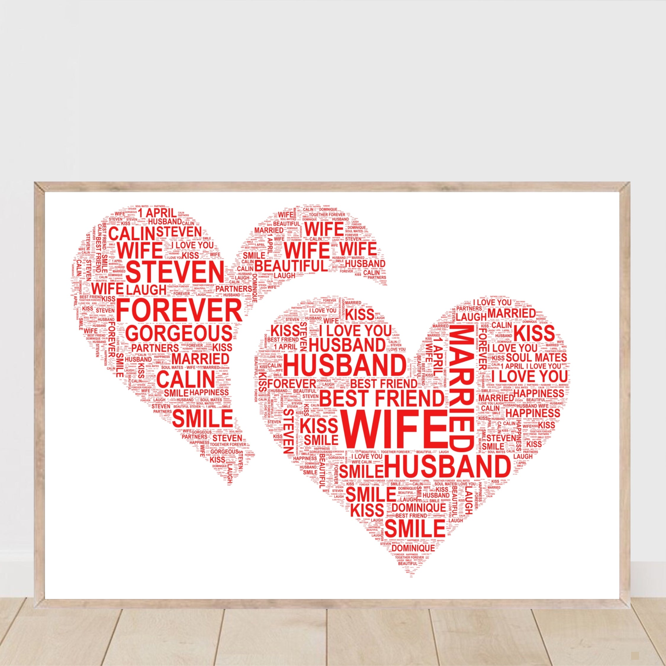 Double Heart Word Art